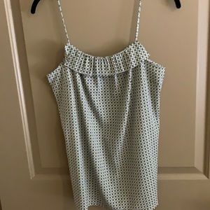 JCrew green white geometric pattern tank top, sz 4